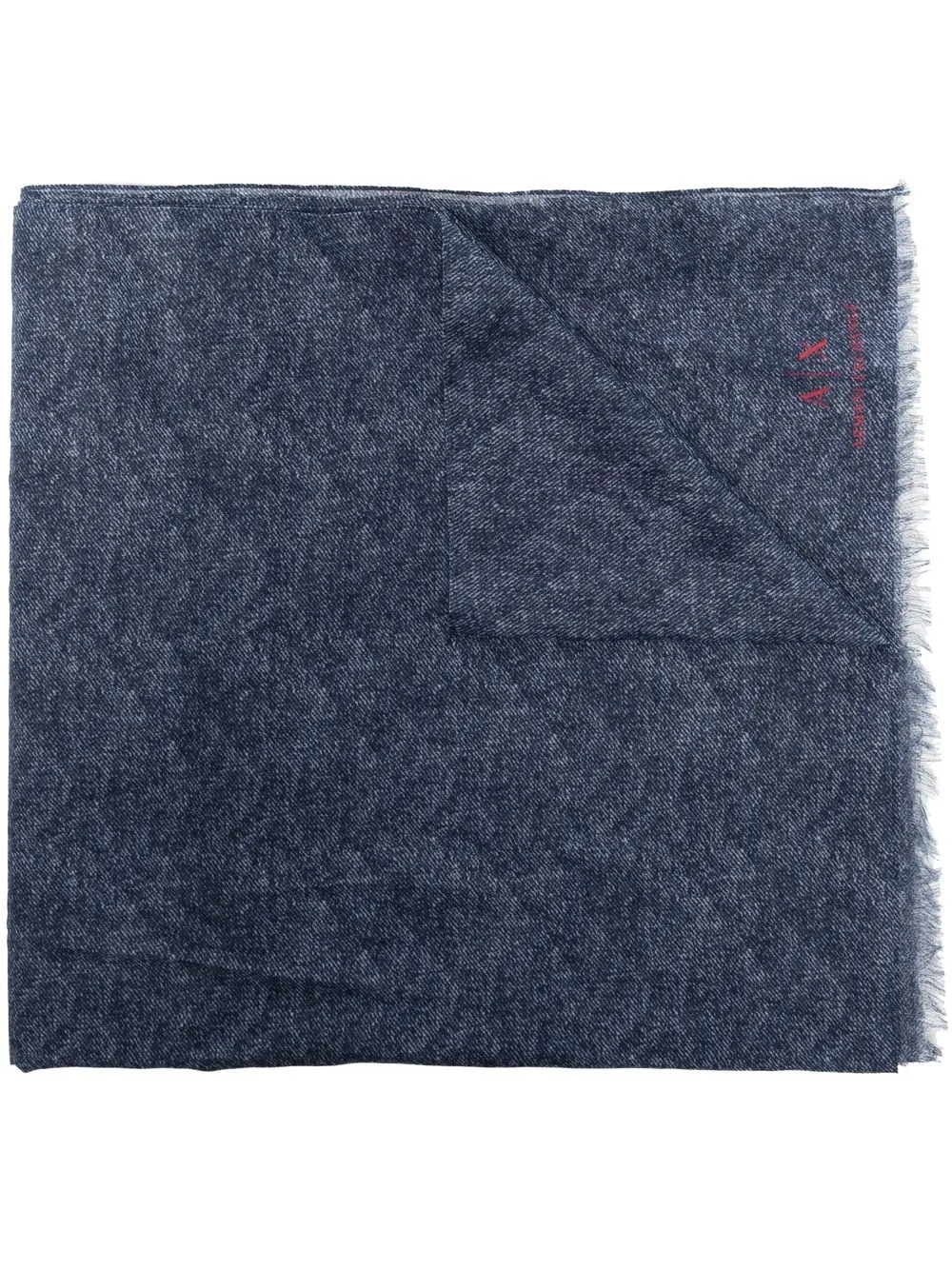 

Armani Exchange frayed-hem cotton scarf - Blue