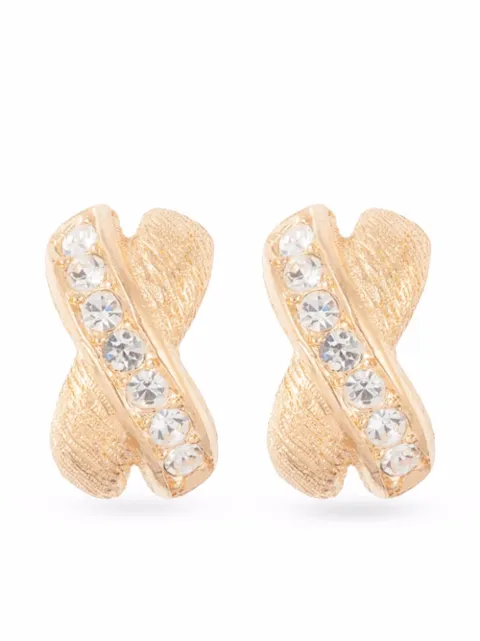Christian Dior Pre-Owned 1970s crystal-embellished clip-on earrings