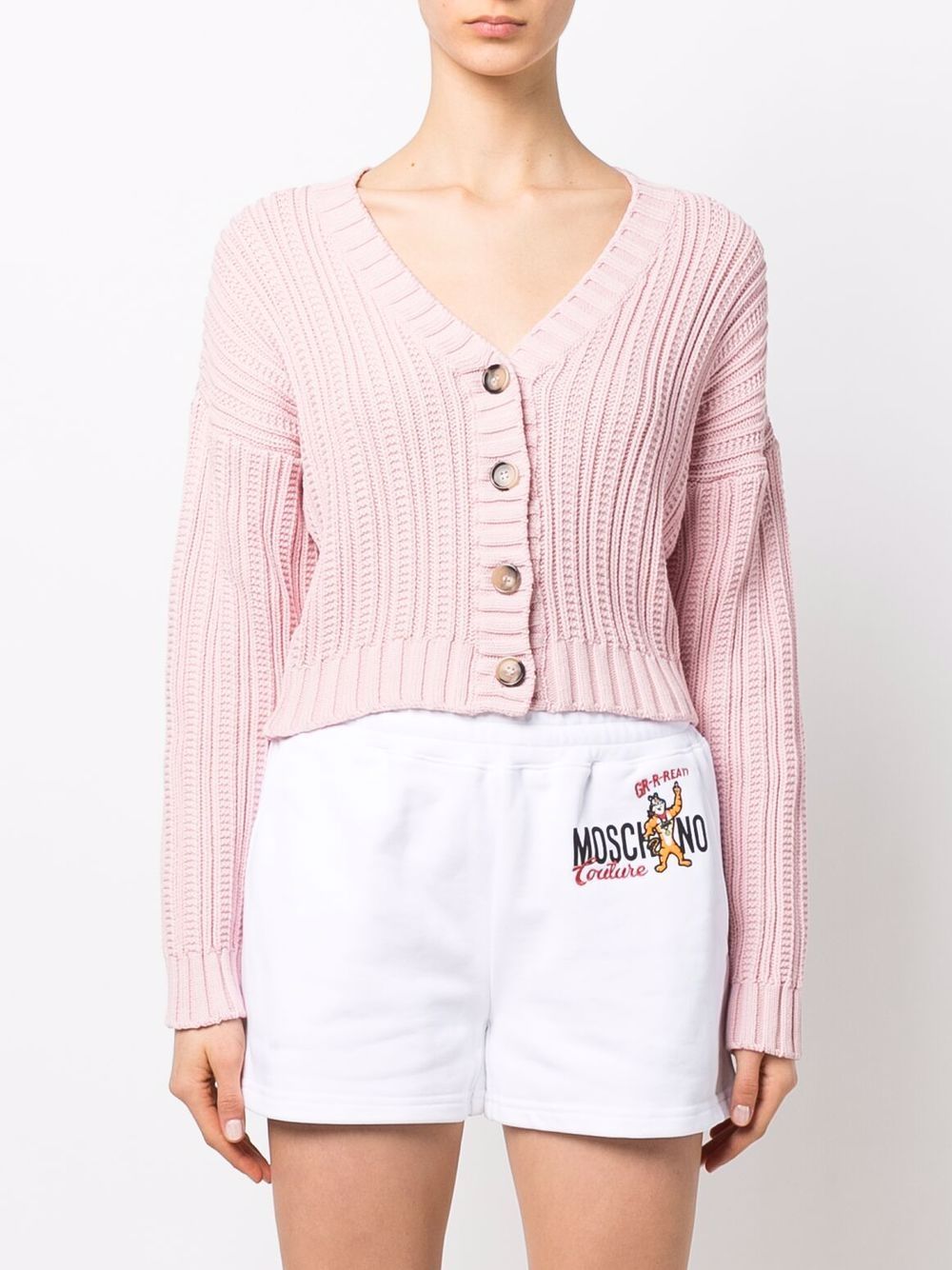 фото Blumarine ribbed knit cropped cardigan