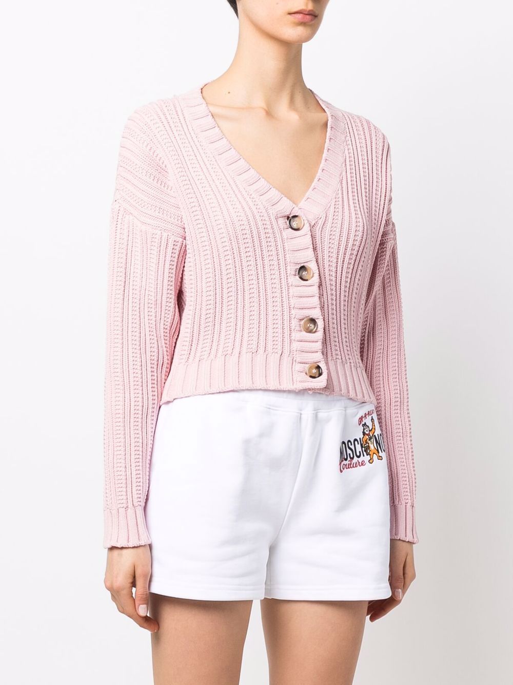 фото Blumarine ribbed knit cropped cardigan