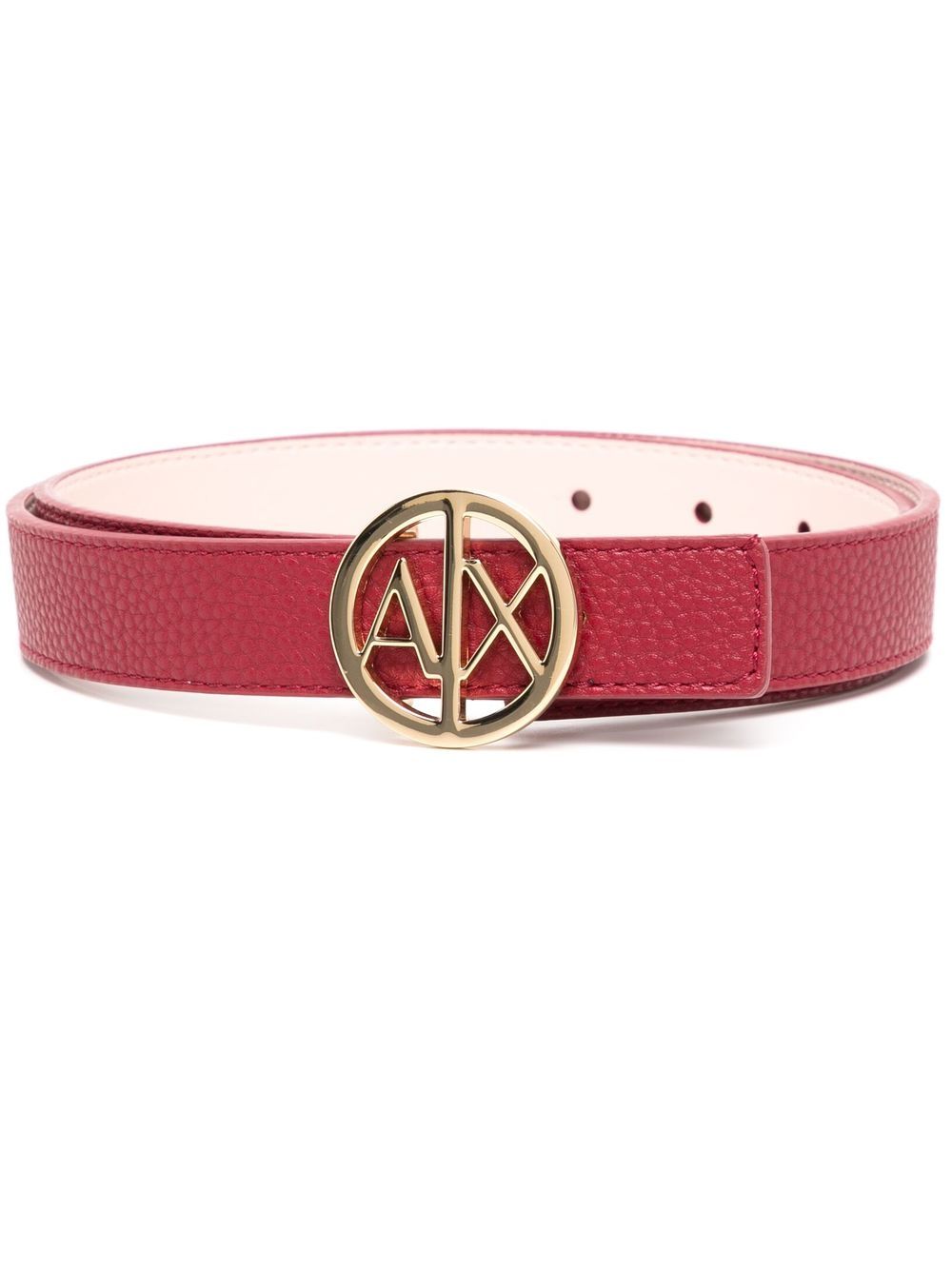 

Armani Exchange cinturón con hebilla del logo - Rojo