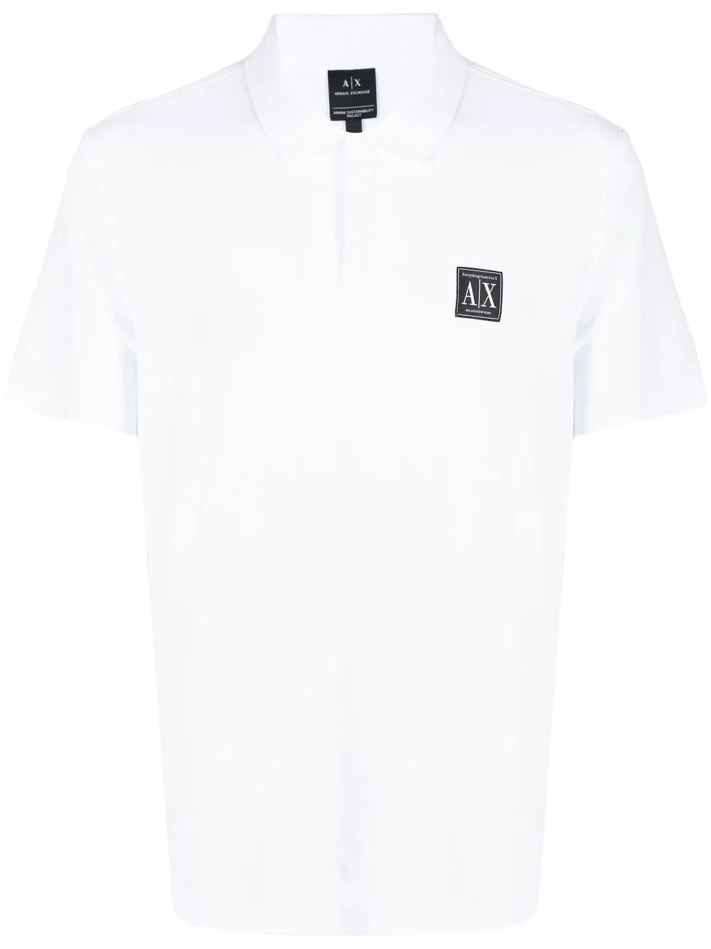 

Armani Exchange playera tipo polo con parche del logo - Blanco