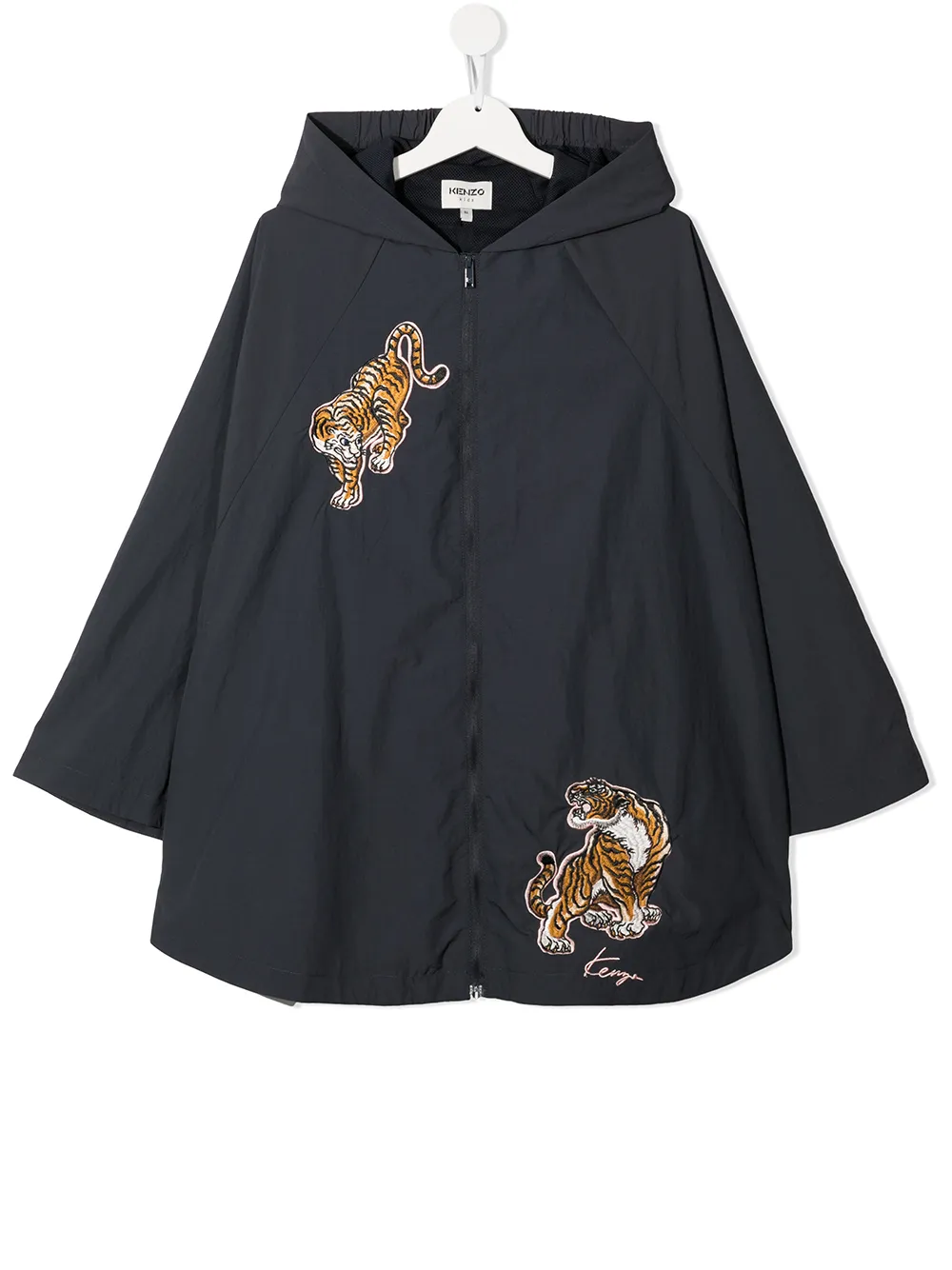 фото Kenzo kids ветровка с капюшоном и нашивкой tiger