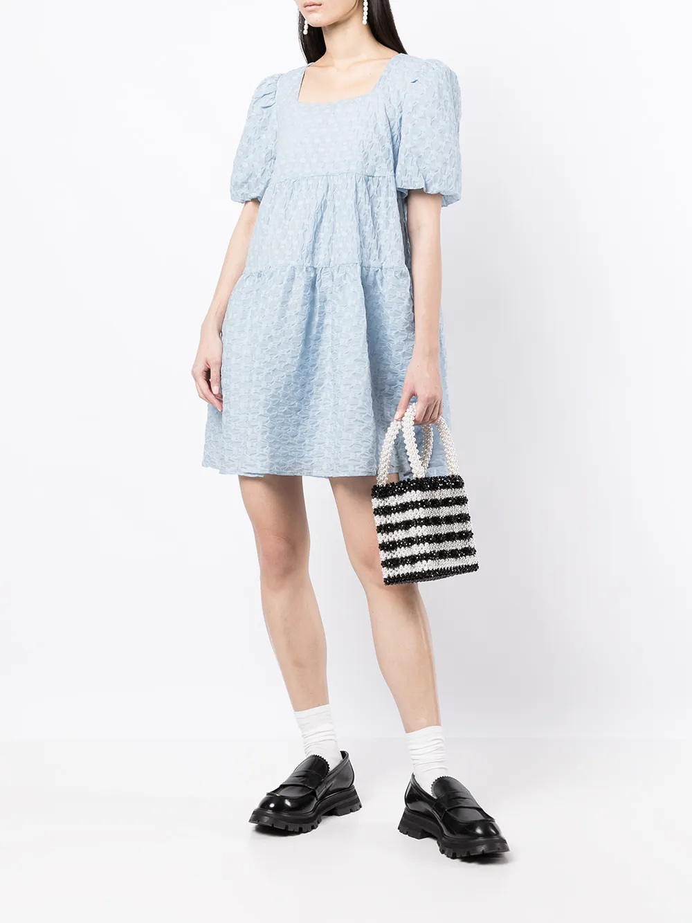 b+ab Jurk met vierkante hals - Blauw