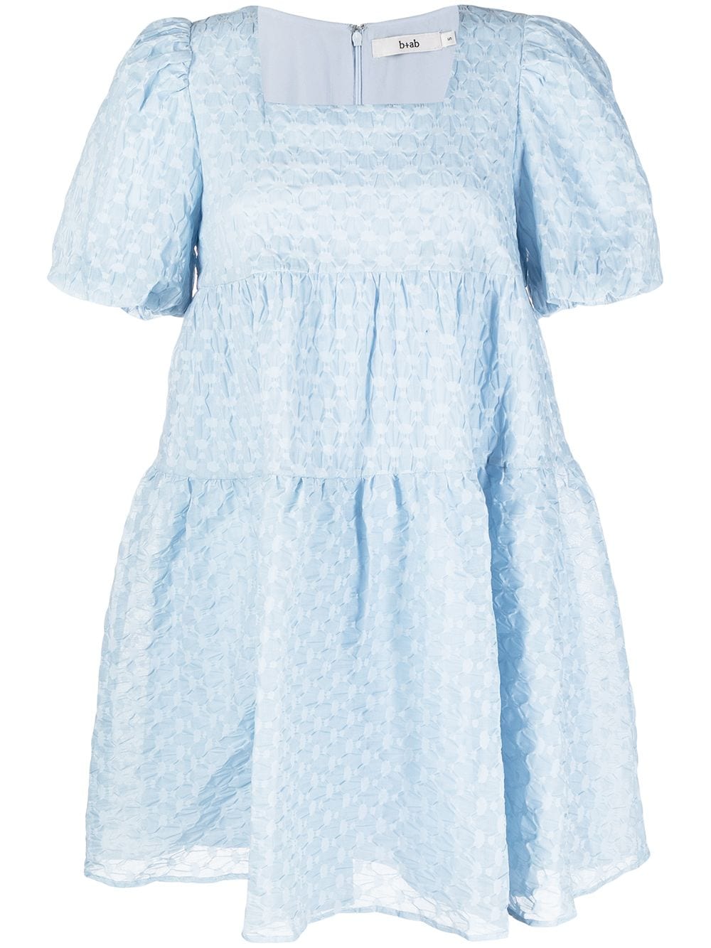 b+ab square-neck short-sleeved dress - Blue