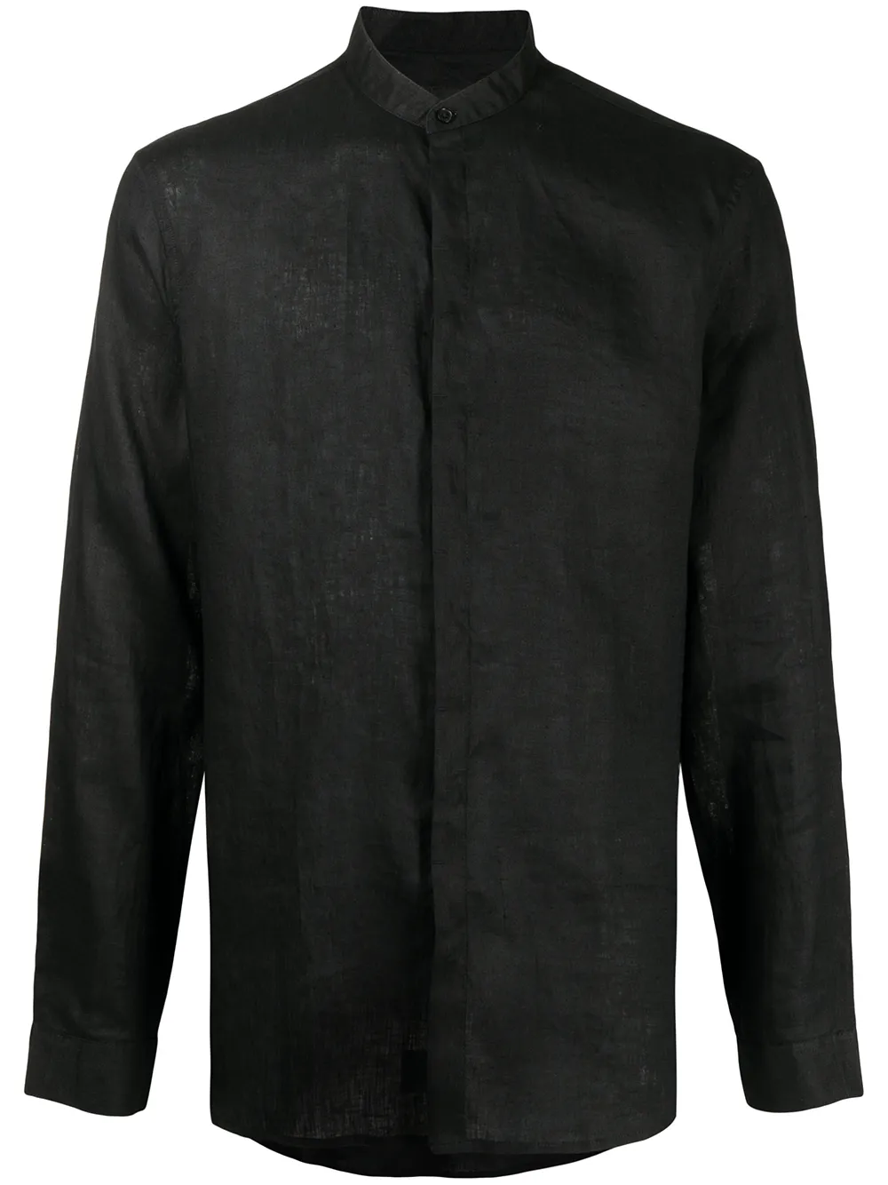 

Armani Exchange camisa con cuello mao - Negro