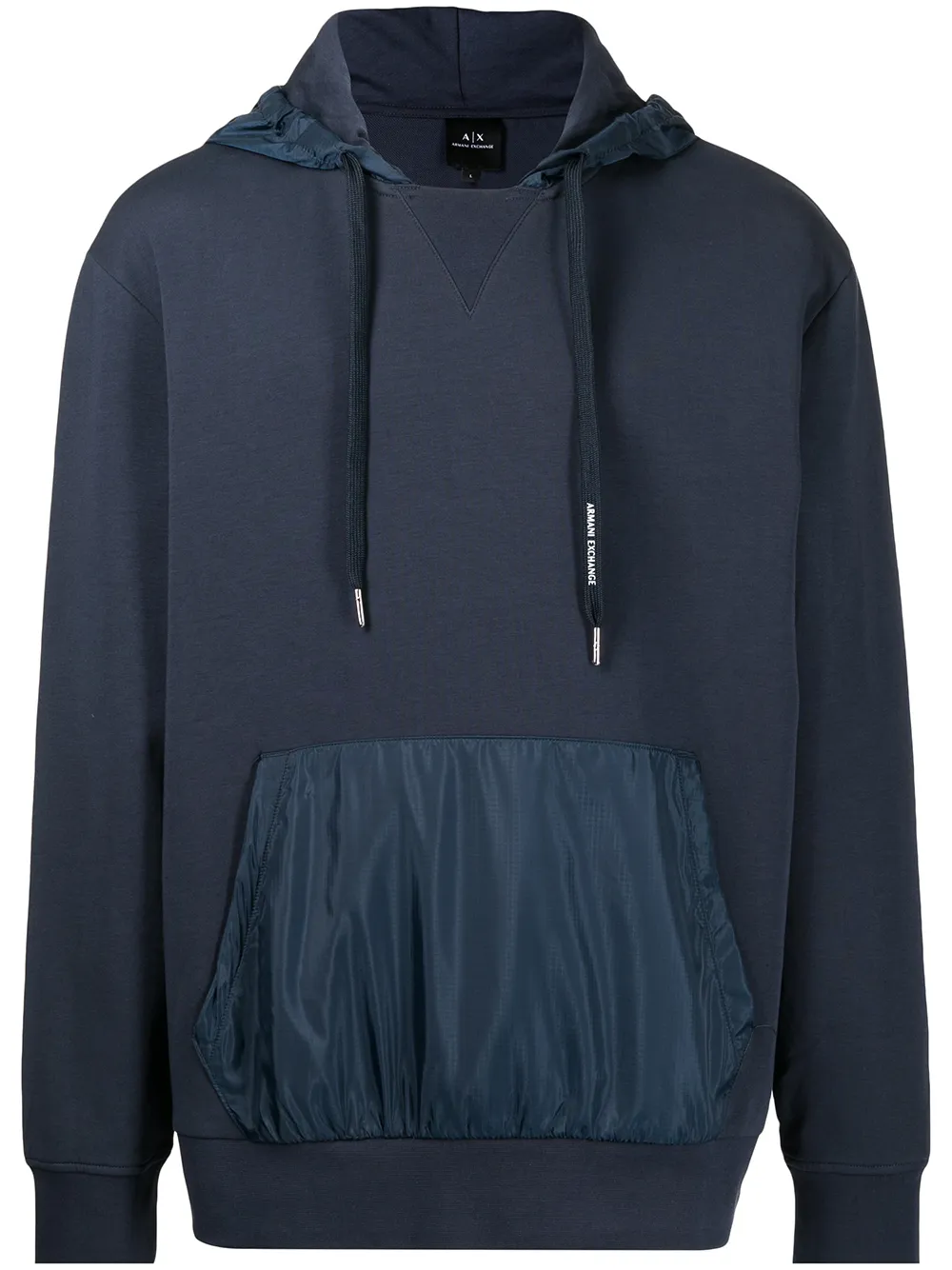 

Armani Exchange long-sleeved drawstring hoodie - Blue