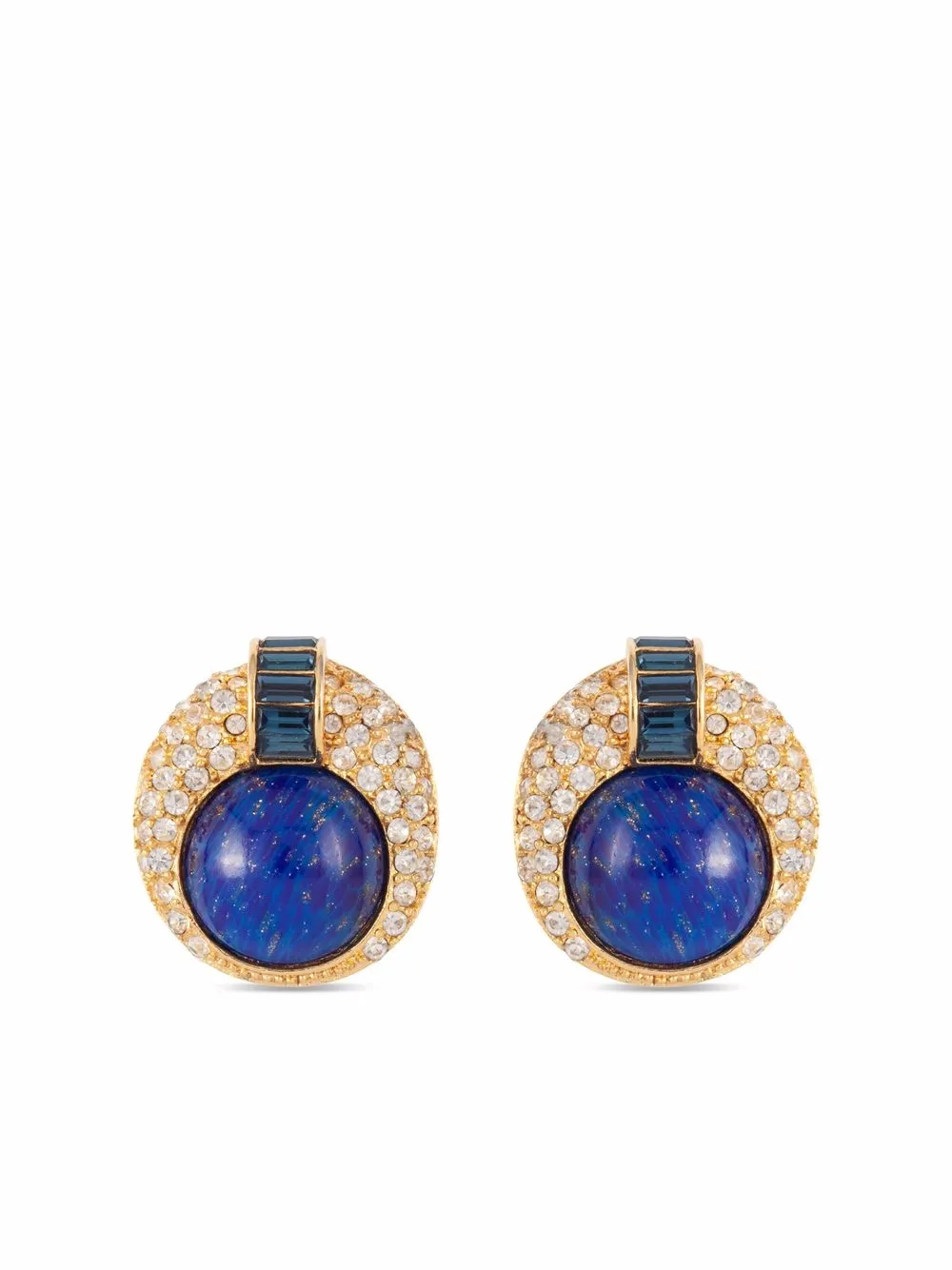 1980s pre-owned crystal-embellished clip-on earrings