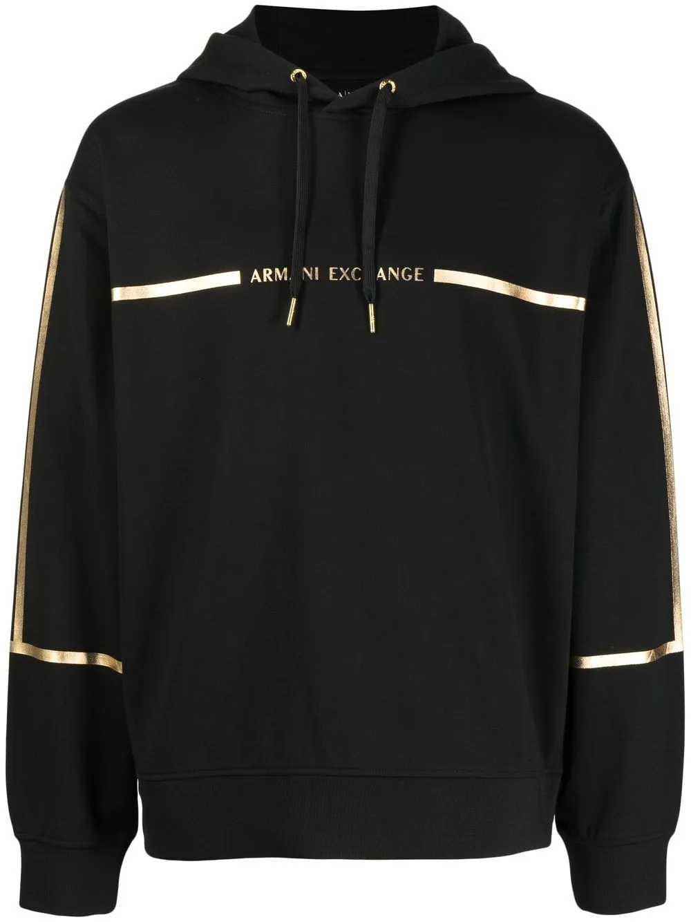 

Armani Exchange metallic-stripe hoodie - Black