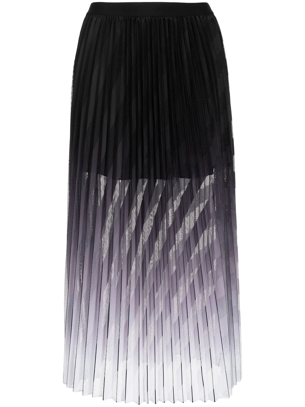 

Armani Exchange mesh-insert pleated skirt - Black