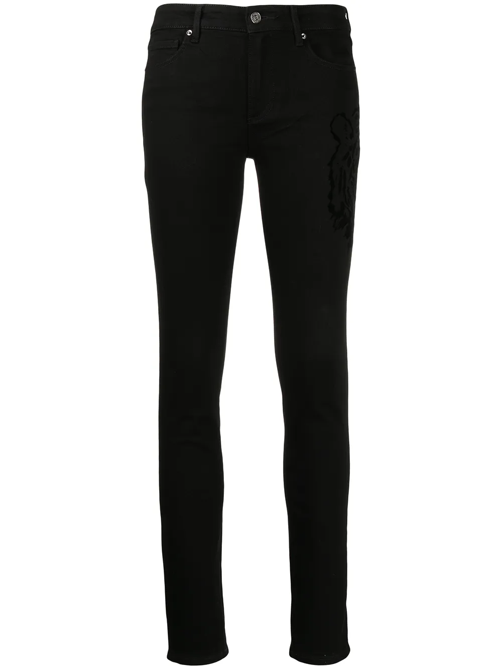Armani Exchange skinny jeans con tiro bajo - Negro