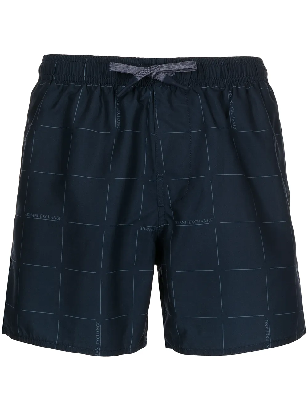 

Armani Exchange logo check-print boxers - Blue