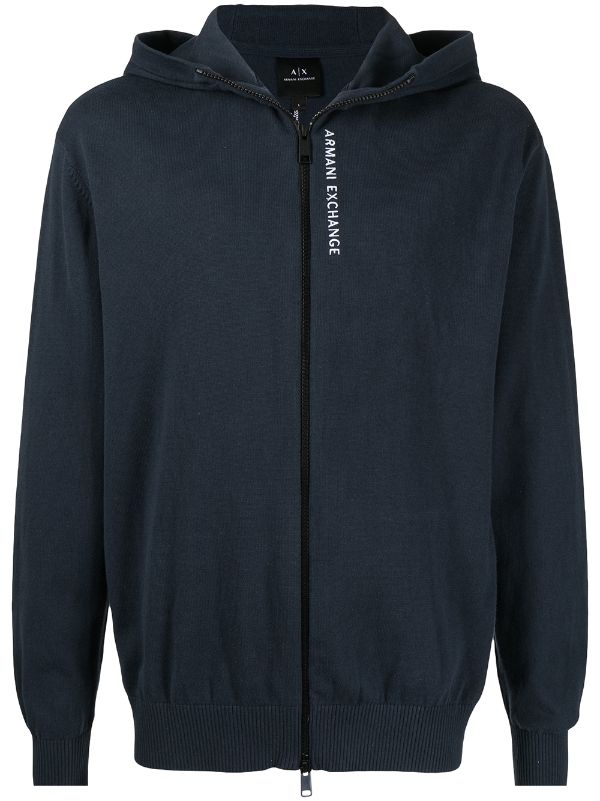 Armani Exchange logo-print zip-up Hoodie - Farfetch