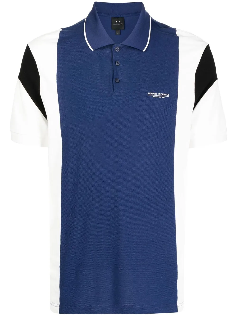 

Armani Exchange short-sleeved colour-blocked polo shirt - Blue