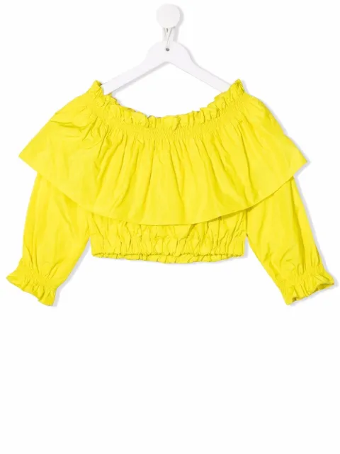 MSGM Kids off-shoulder cropped blouse