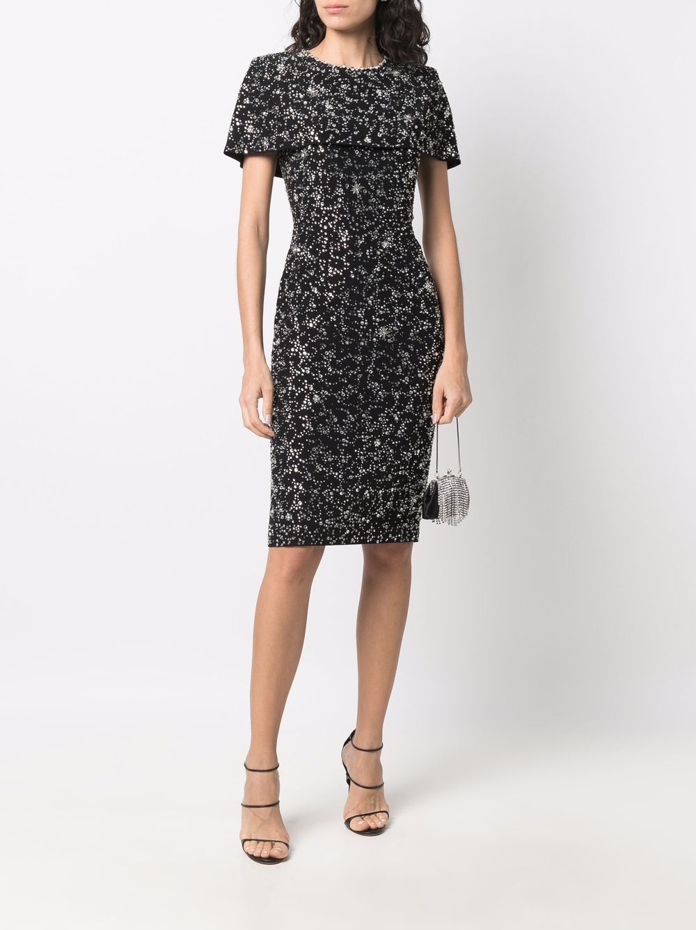 фото Jenny packham crystal-embellished midi dress