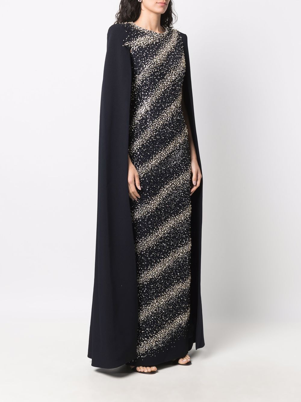 фото Jenny packham crystal-embellished cape gown