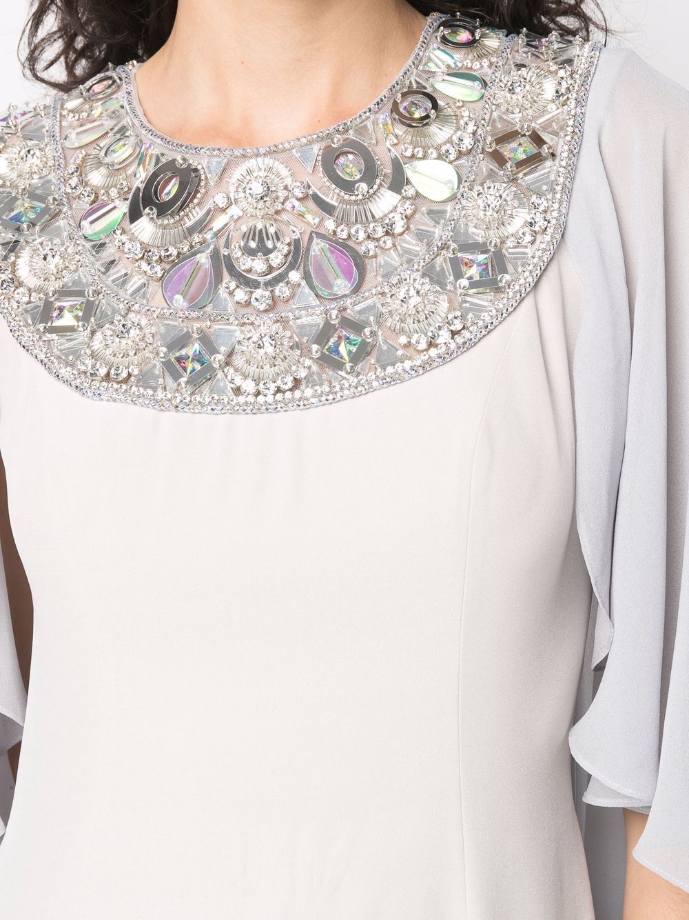 фото Jenny packham embellished cape-sleeve gown