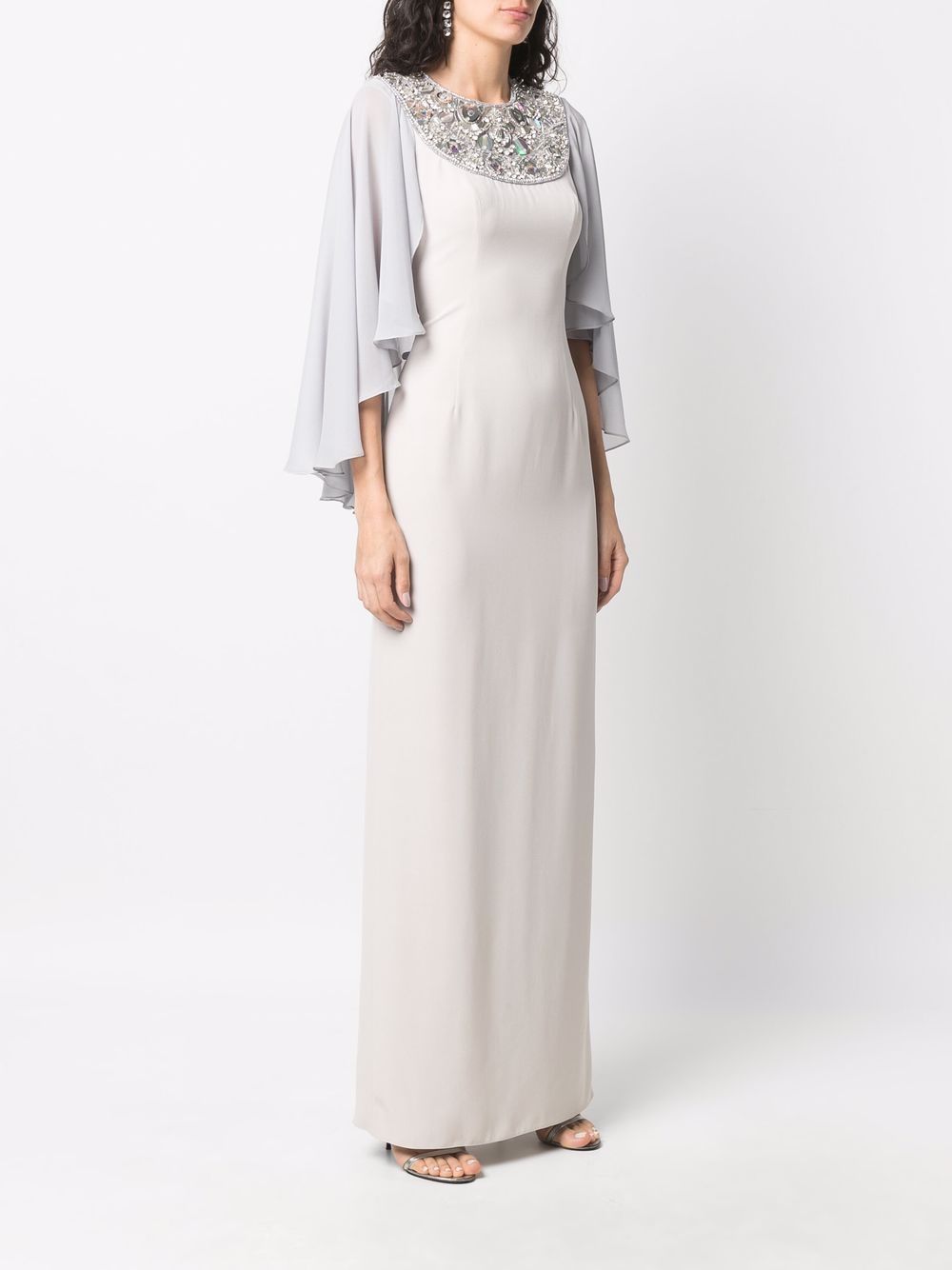 фото Jenny packham embellished cape-sleeve gown