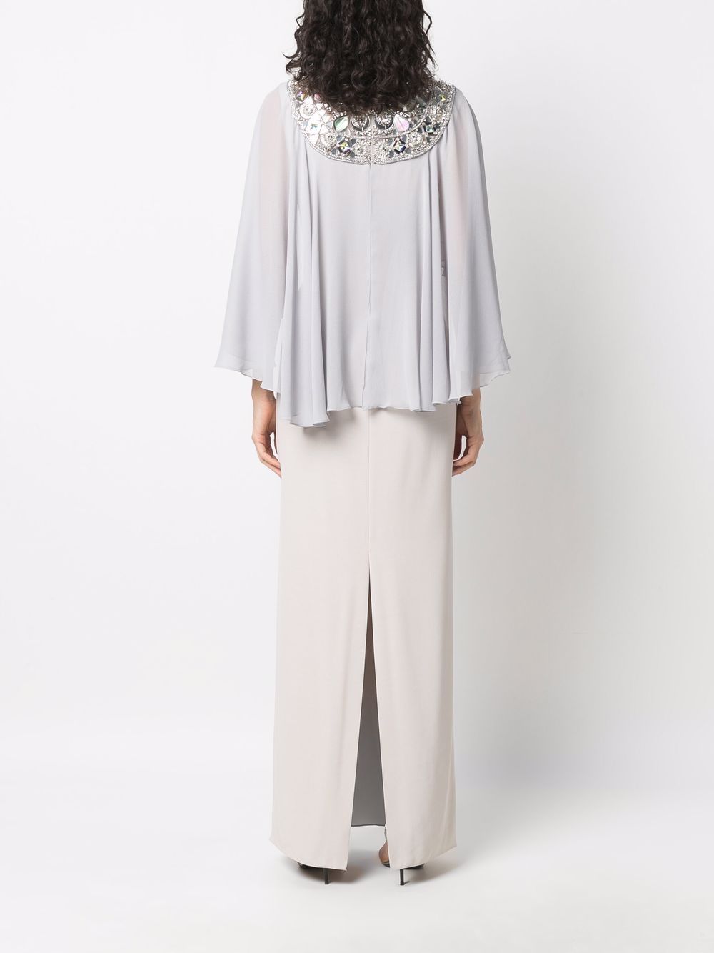 фото Jenny packham embellished cape-sleeve gown