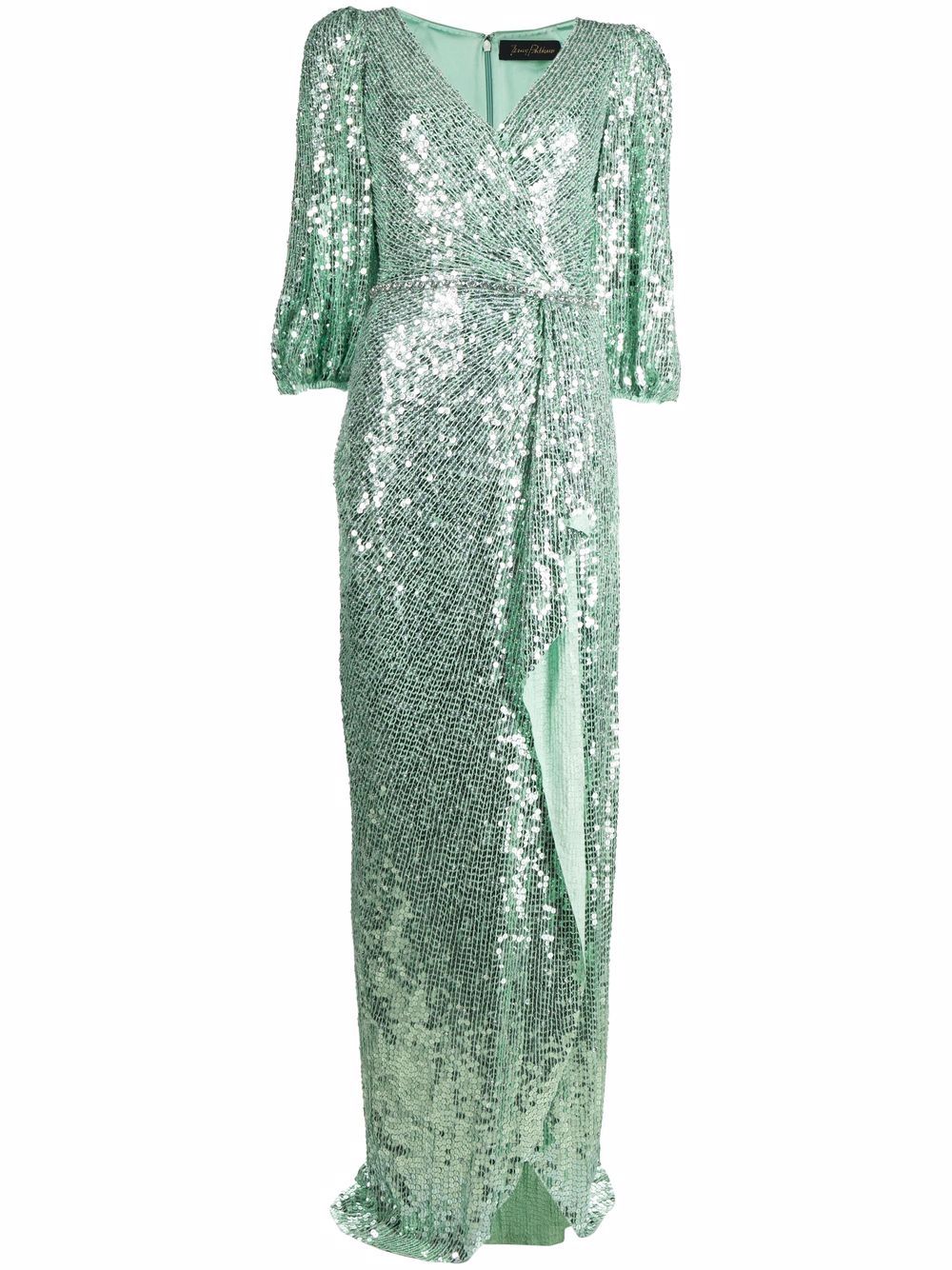 фото Jenny packham sequin-embellished wrap dress