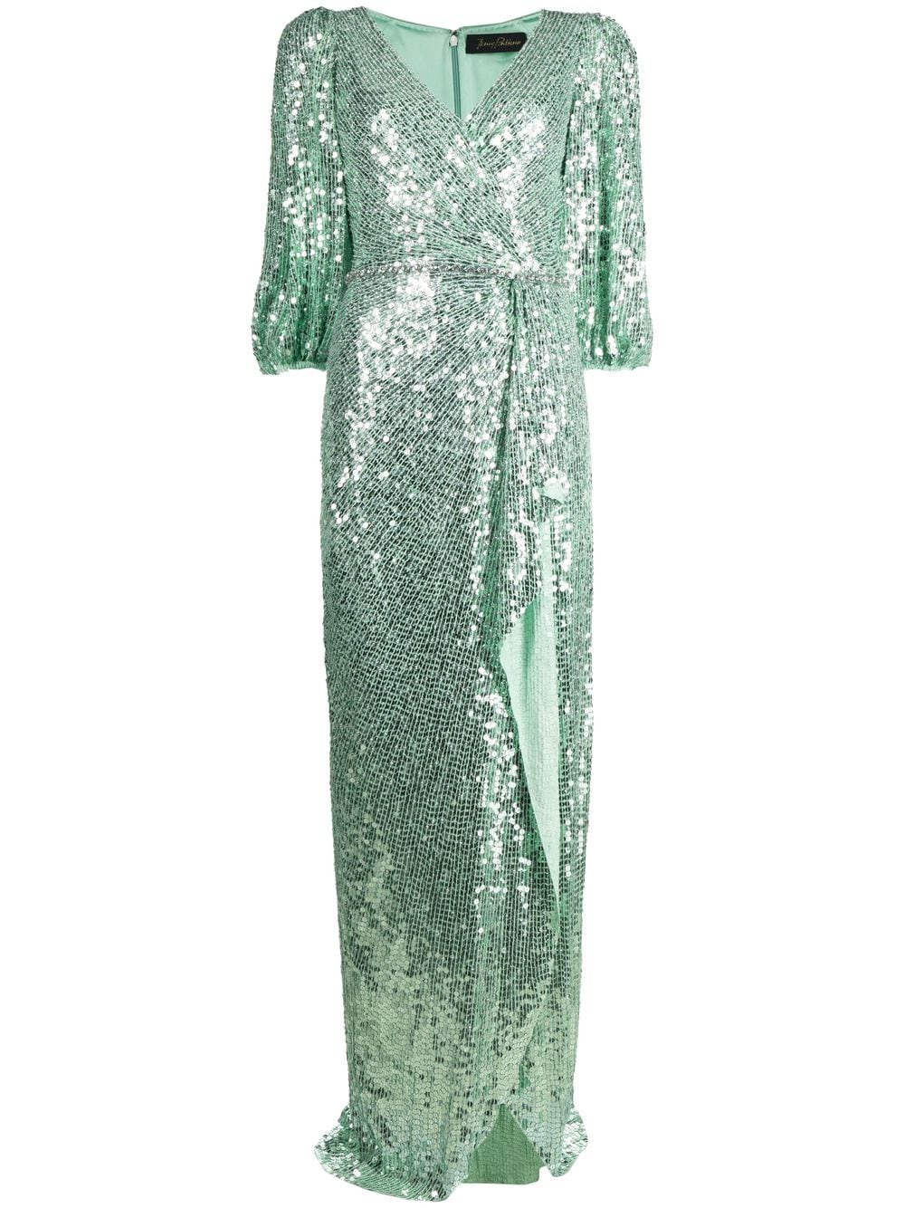 Jenny Packham sequin-embellished Wrap Dress - Farfetch