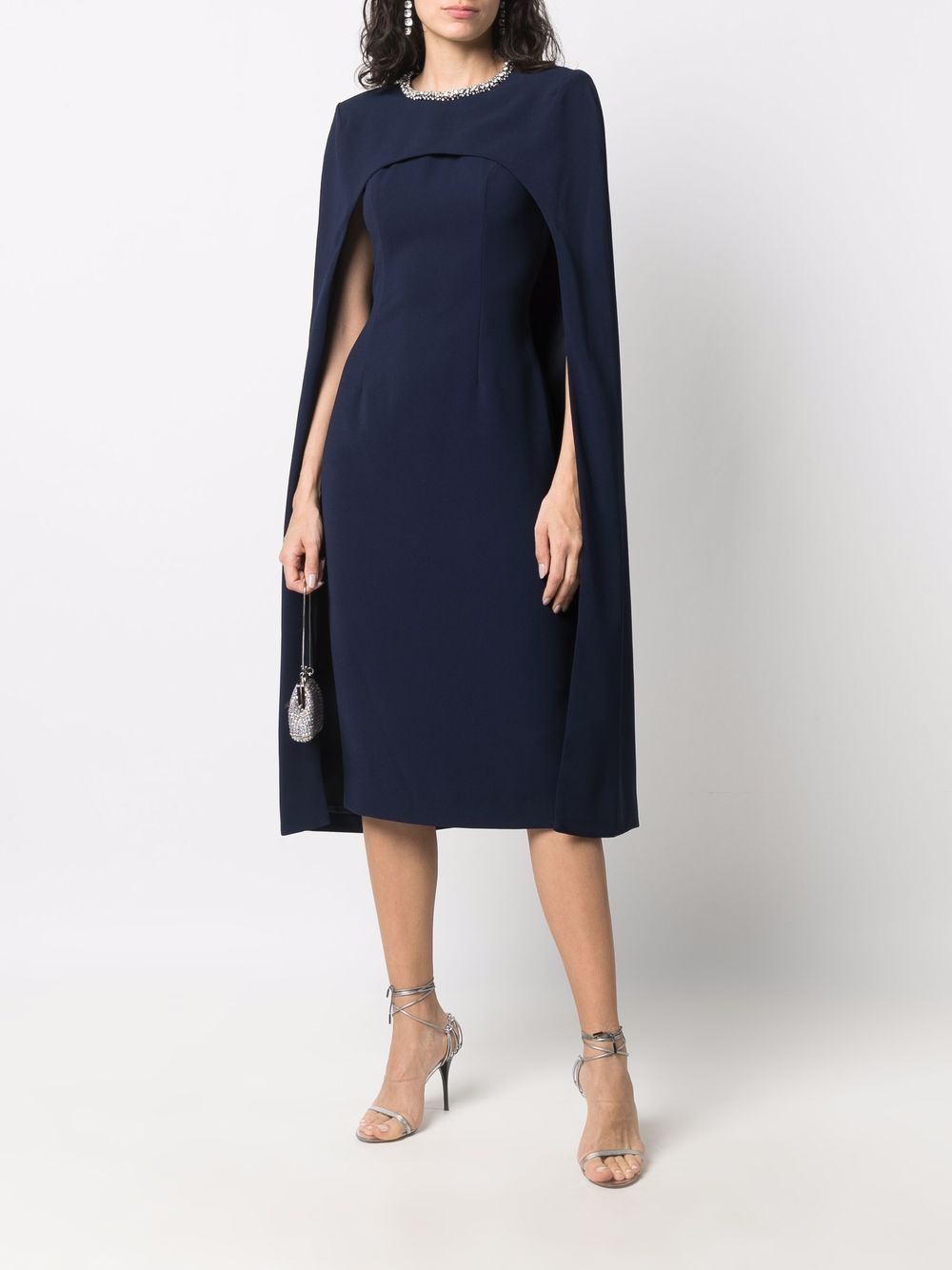 фото Jenny packham embellished-trim cape dress