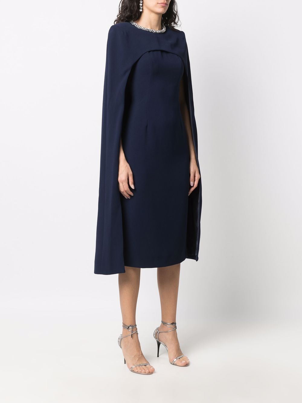 фото Jenny packham embellished-trim cape dress