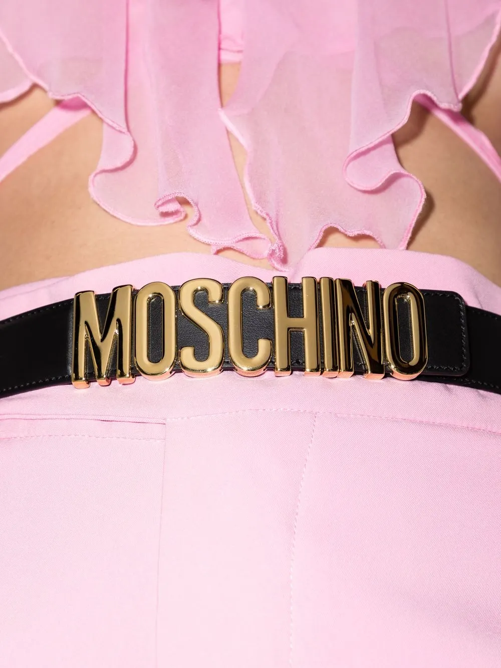 Moschino logo-plaque Belt | Black | FARFETCH display picture 3