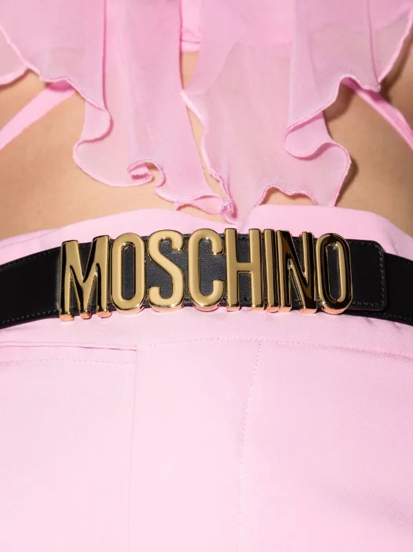 Moschino logo-plaque Belt | Black | FARFETCH
