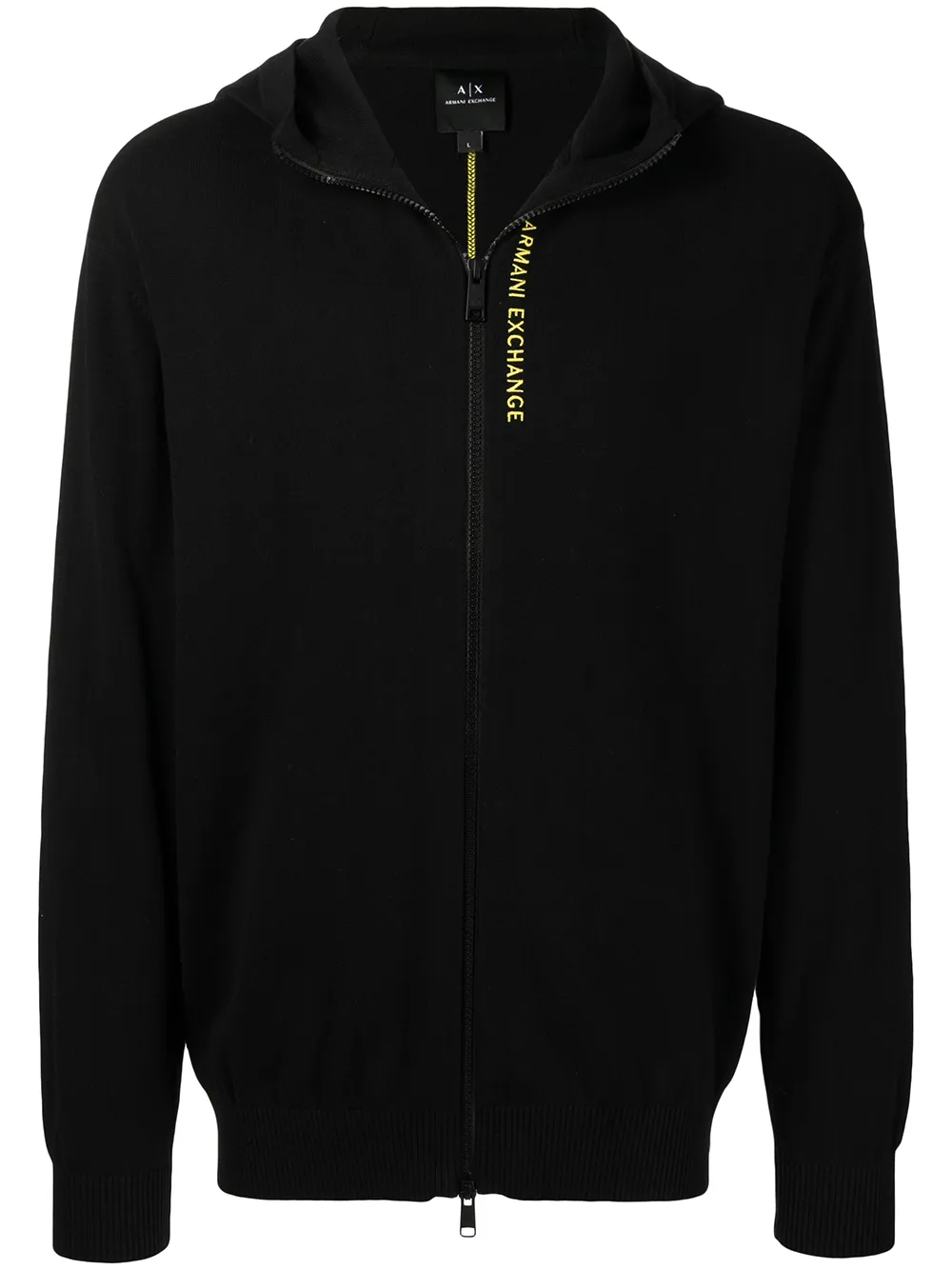 

Armani Exchange logo-print zipped hoodie - Black