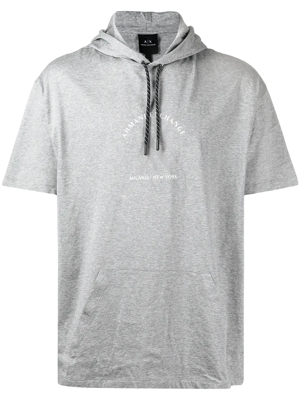 

Armani Exchange logo-print short-sleeved hoodie - Grey