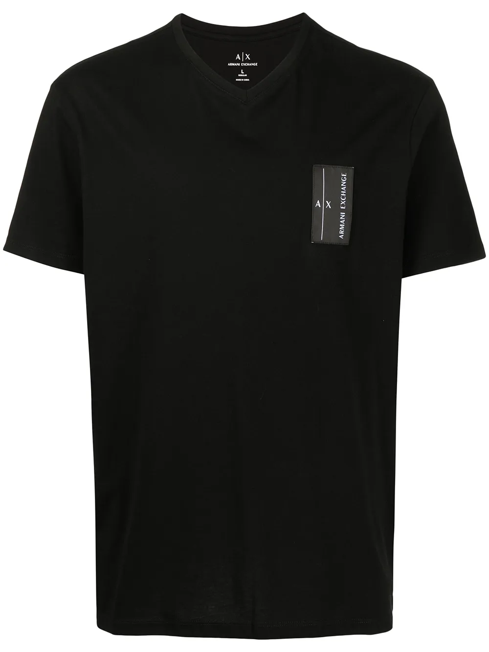 

Armani Exchange logo-patch V-neck T-shirt - Black