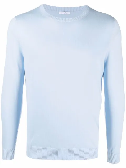 Malo ribbed-trim cotton jumper