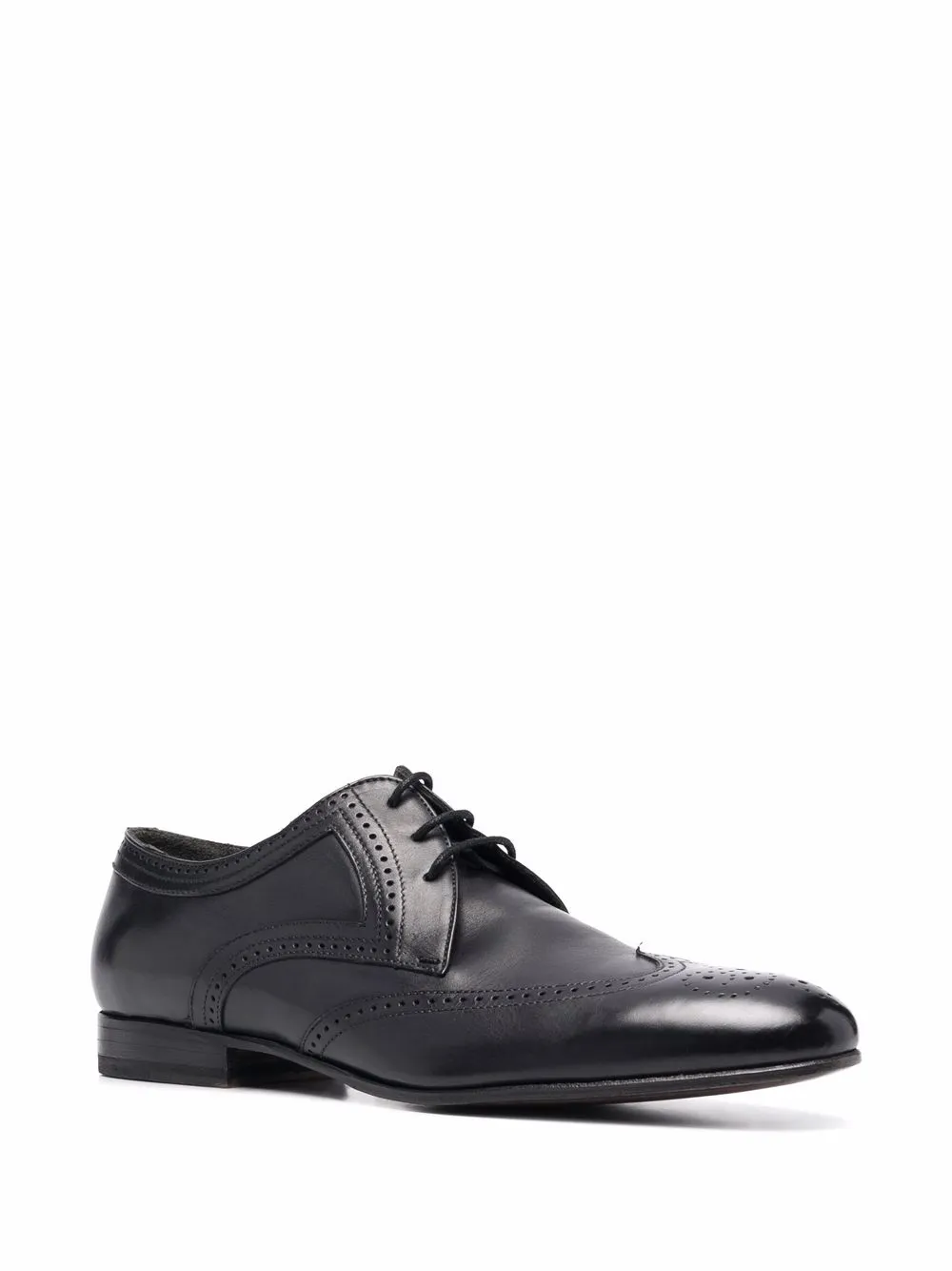 Corneliani Brogues met geperforeerd detail - Zwart