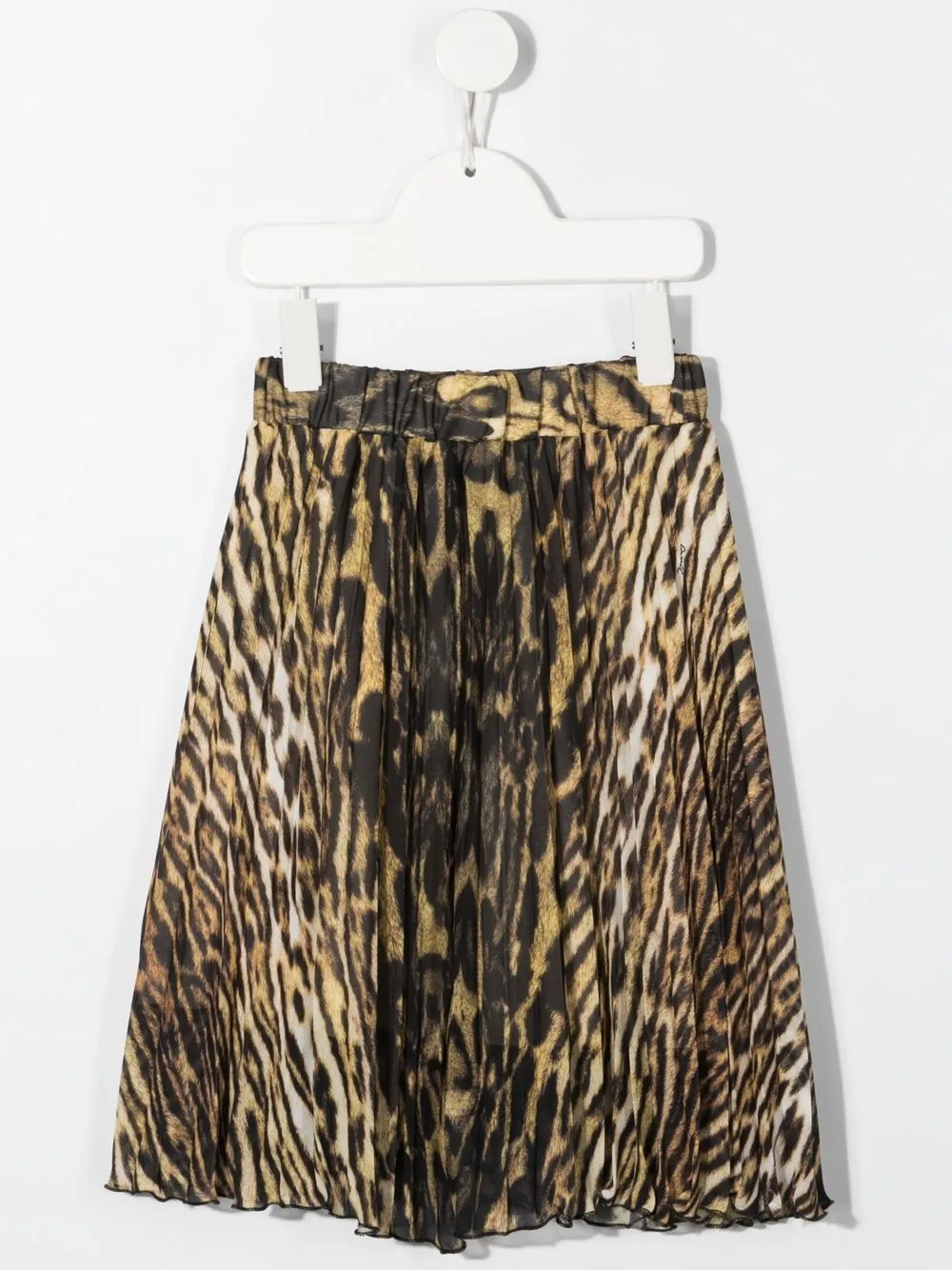 Roberto Cavalli Junior Plooirok met luipaardprint - Beige