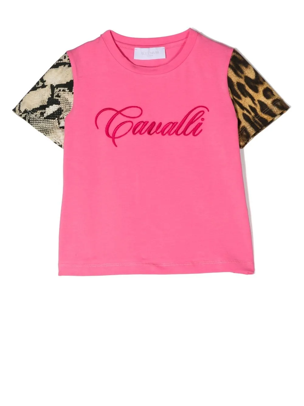 Roberto Cavalli Junior playera con logo estampado - Rosado