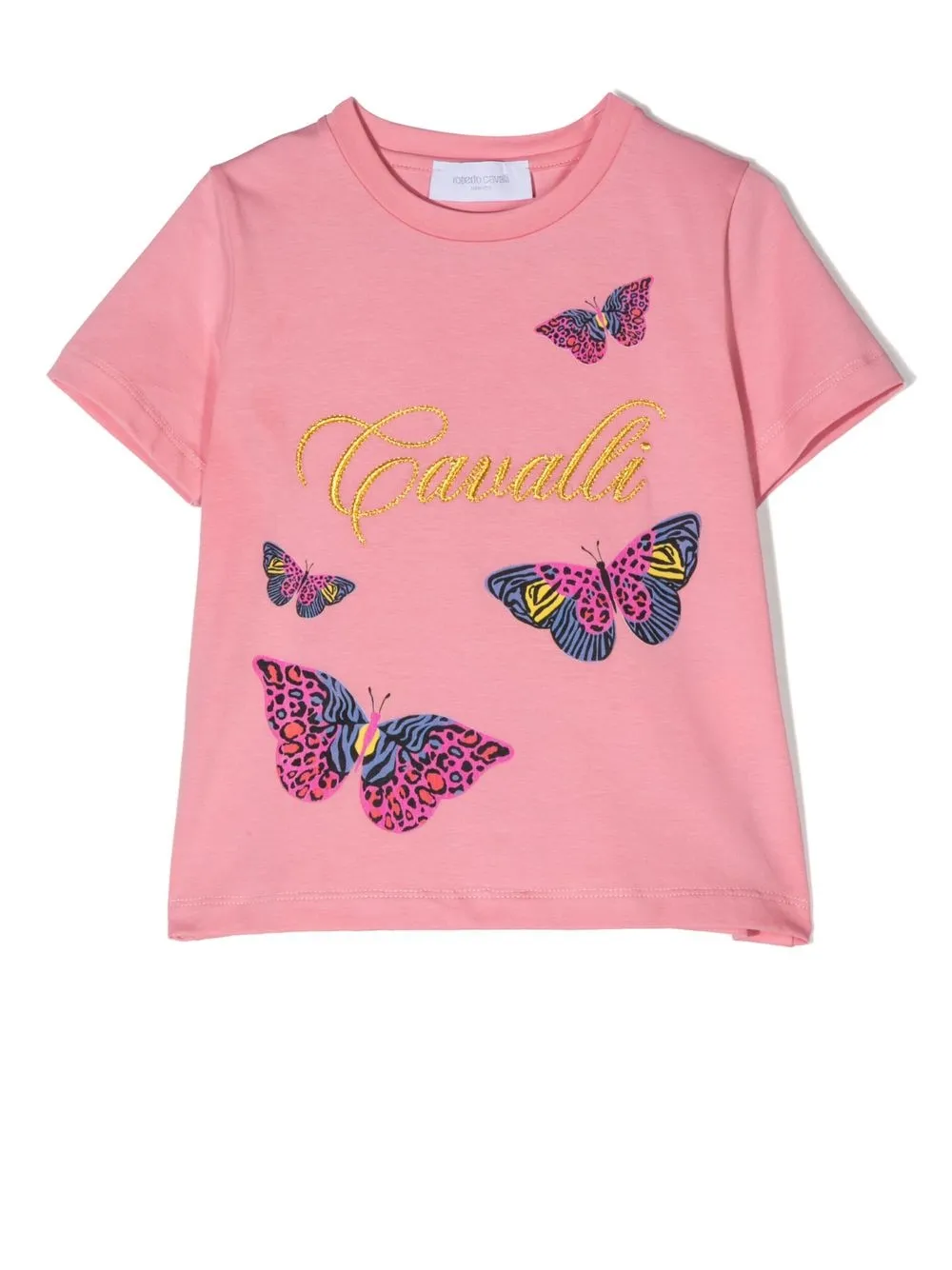 

Roberto Cavalli Junior playera con estampado de mariposas - Rosado