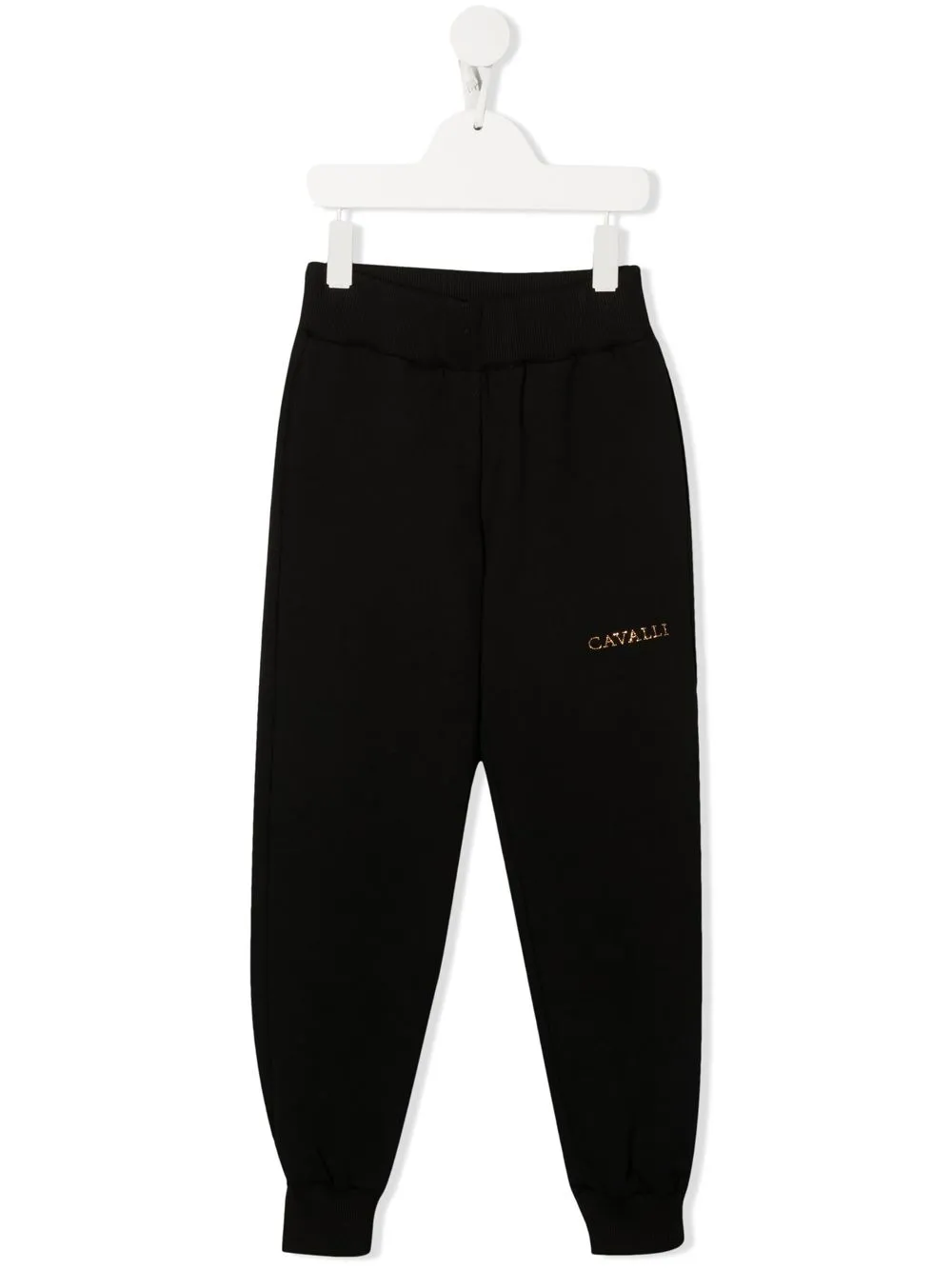 

Roberto Cavalli Junior crystal logo tracksuit trousers - Black