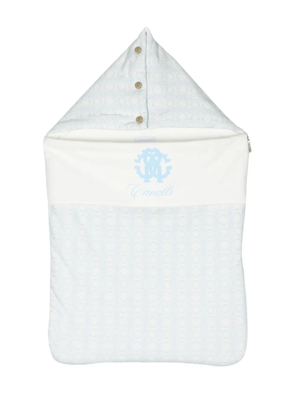 

Roberto Cavalli Junior logo-print hooded blanket - White