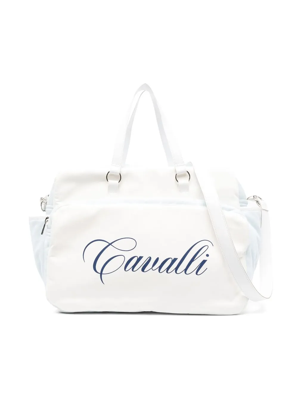 Roberto Cavalli Junior Logo Print Changing Bag In Blue