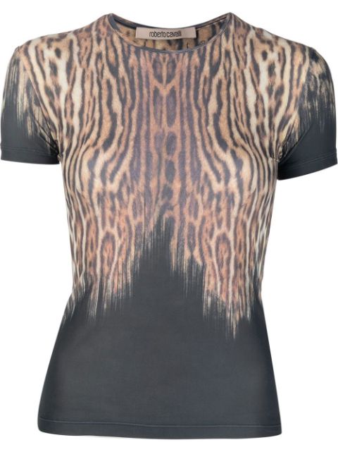 Roberto Cavalli leopard-print short-sleeved T-shirt