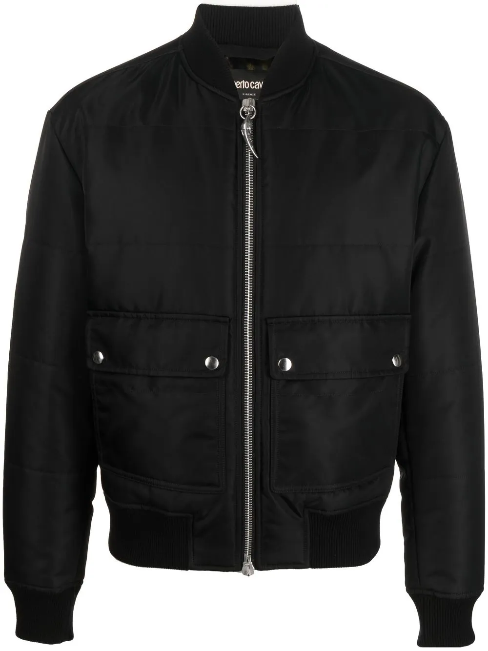 

Roberto Cavalli Tiger Tooth-motif bomber jacket - Black