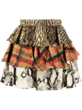 Roberto Cavalli layered short skirt - Neutrals