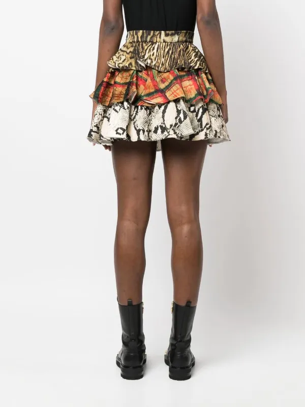 Roberto Cavalli Layered Short Skirt | Neutrals | FARFETCH