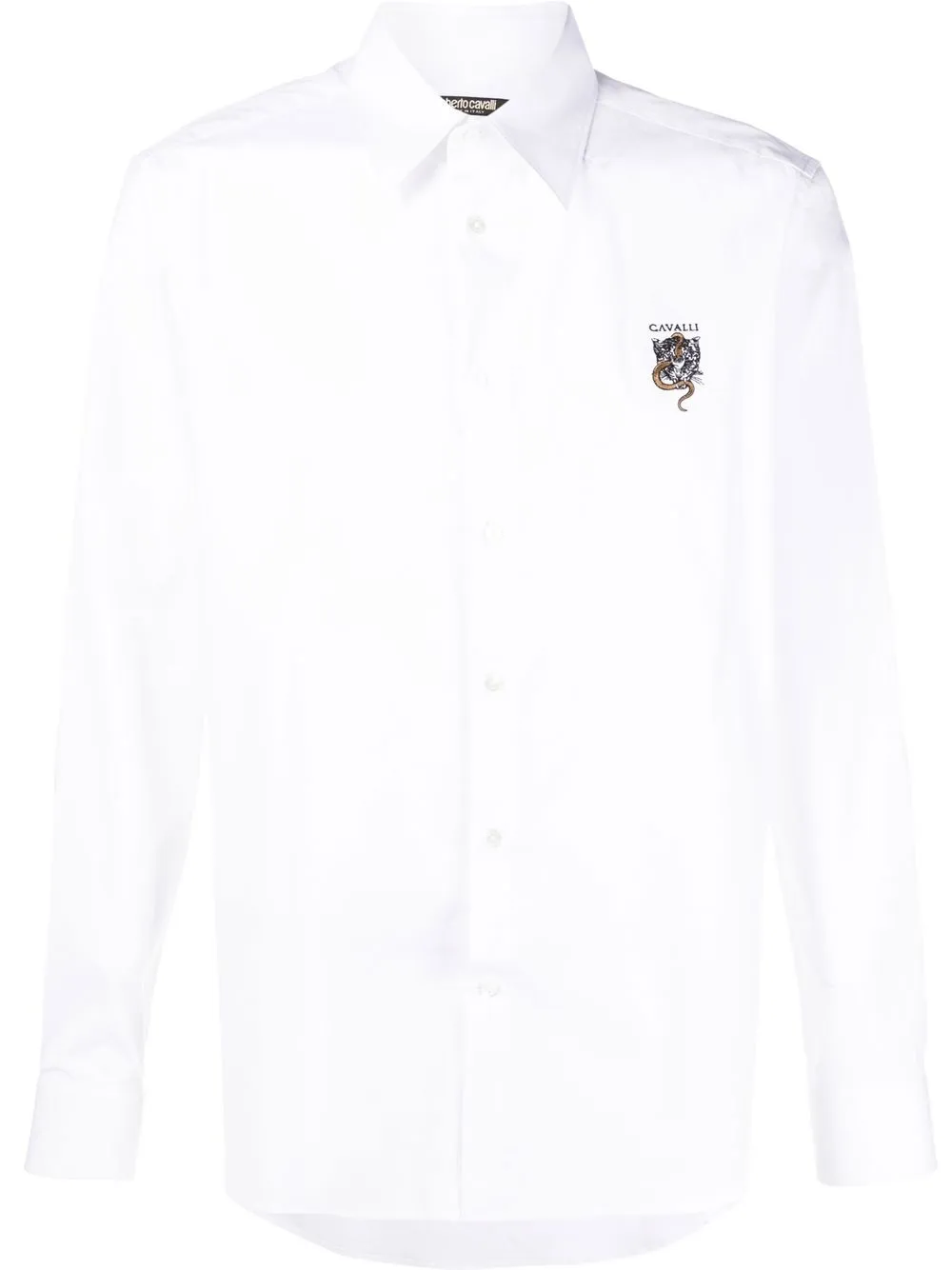 

Roberto Cavalli camisa con logo bordado - Blanco