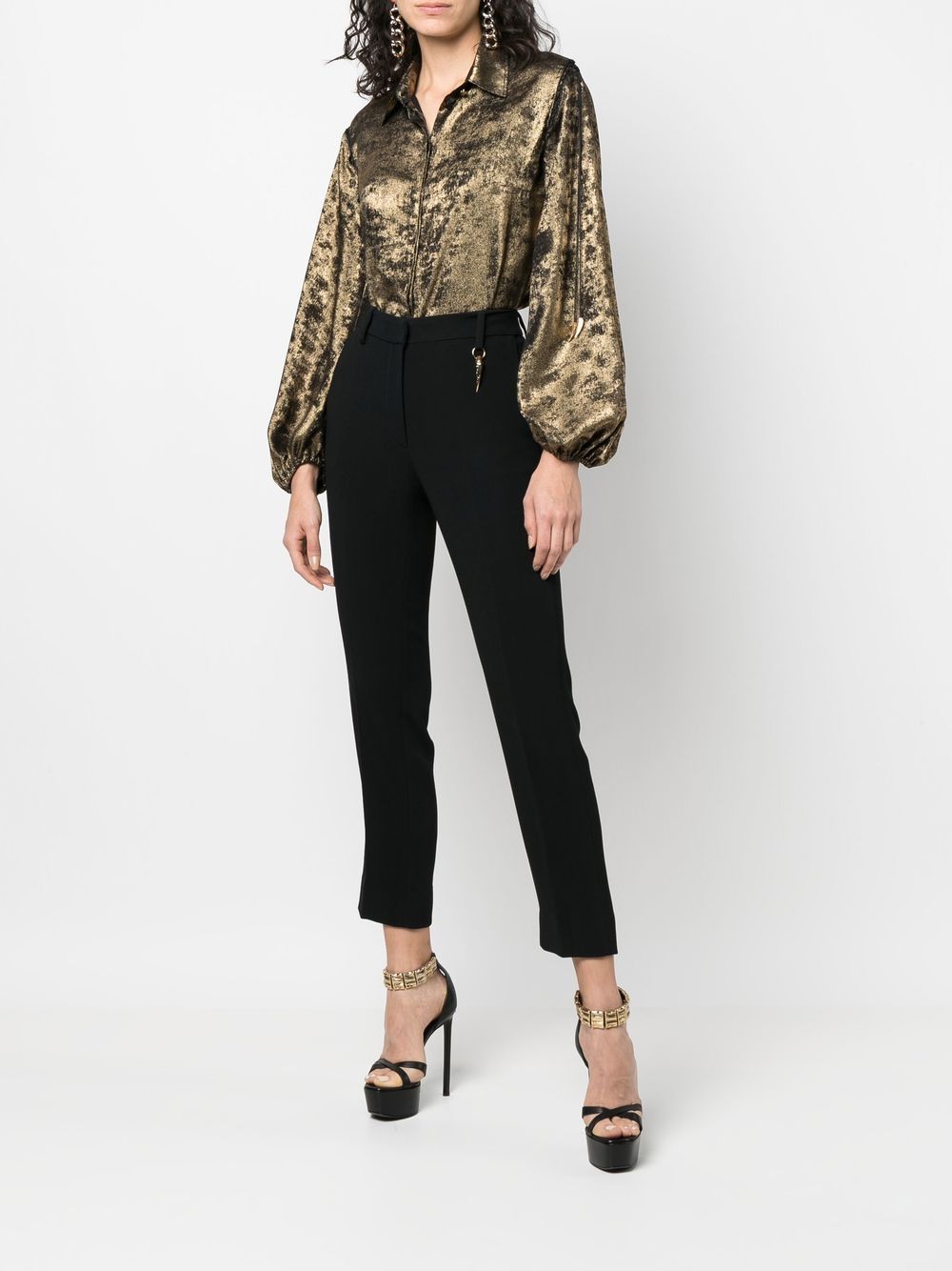 Roberto Cavalli Blouse met ballonmouwen - Bruin