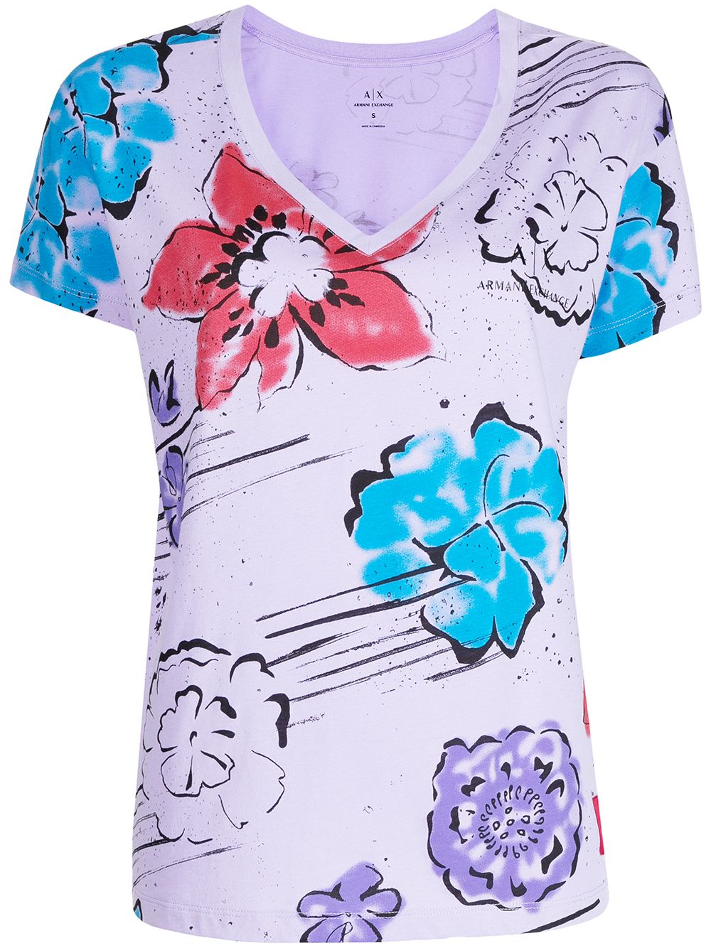 Armani Exchange floral-print T-shirt - Farfetch