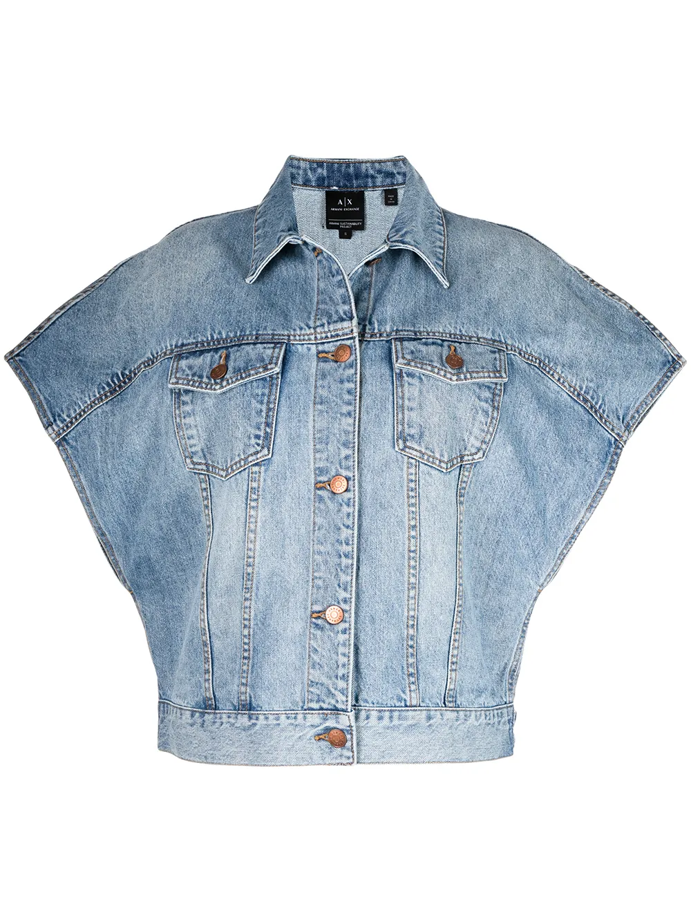 

Armani Exchange short-sleeve denim jacket - Blue