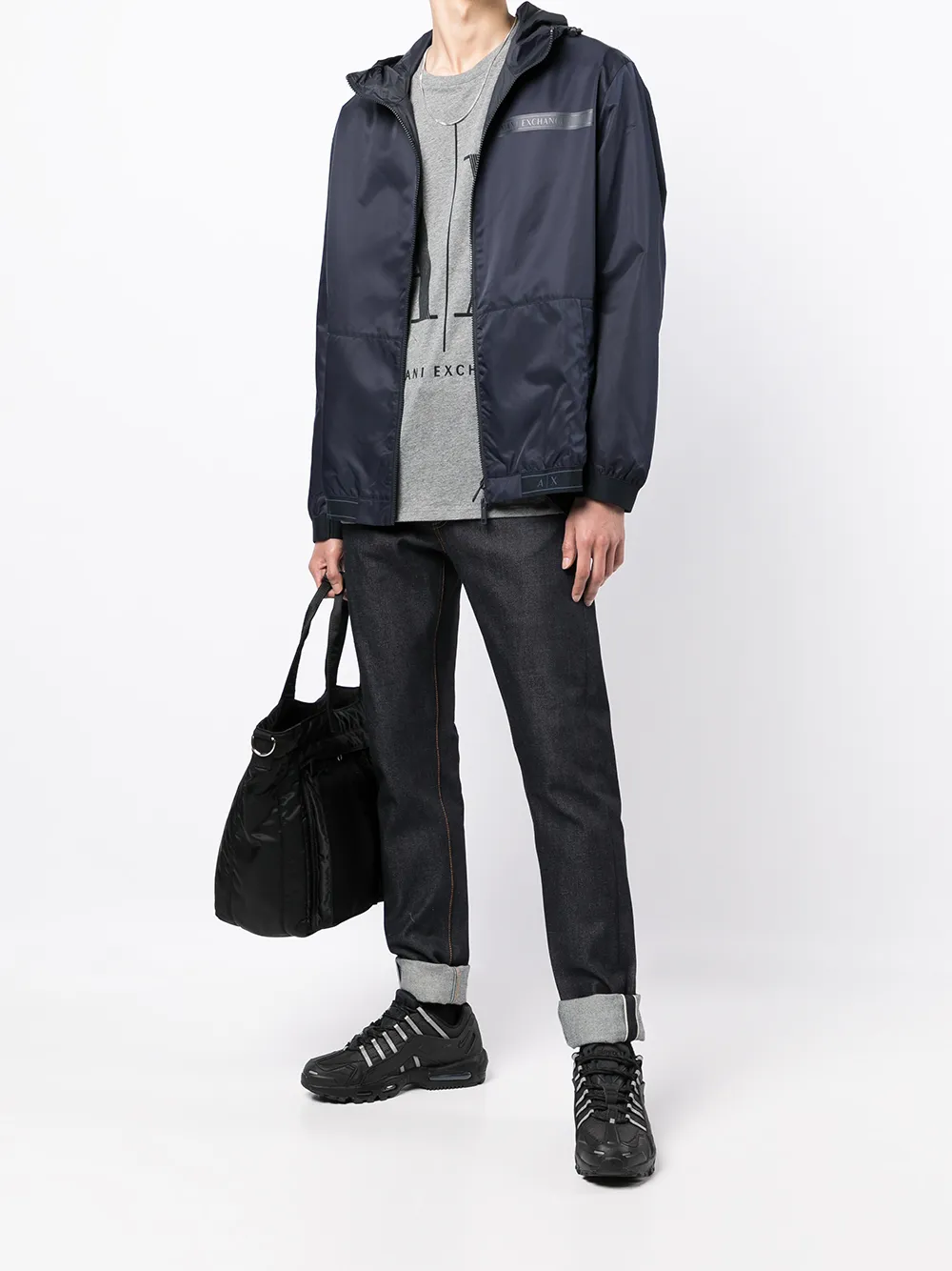 Armani Exchange Jack met capuchon - Blauw